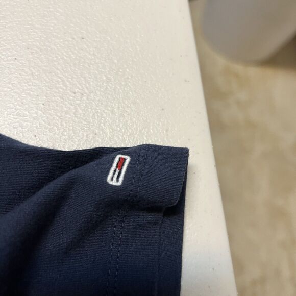 TOMMY JEANS Womens Crop Graphic T-Shirt Top Large Navy Blue AQ57 - Picture 2 of 3